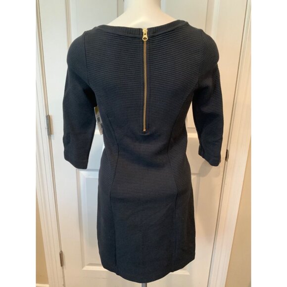 Boden Black & White Color Block Rib Knit Dress, Size 2R - Picture 6 of 8